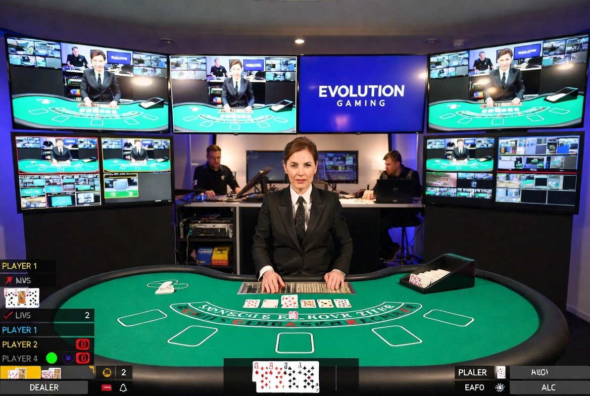 Live blackjack-dealer i profesjonelt studio