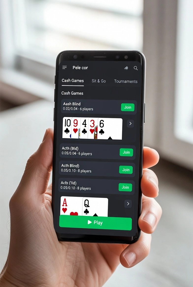 Smarttelefon med online poker-app