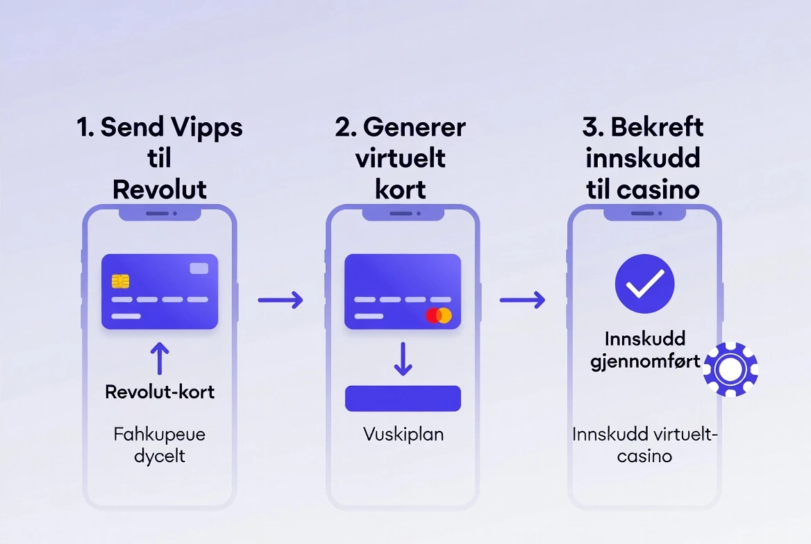 Steg-for-steg: Vipps til Revolut og casino-innskudd