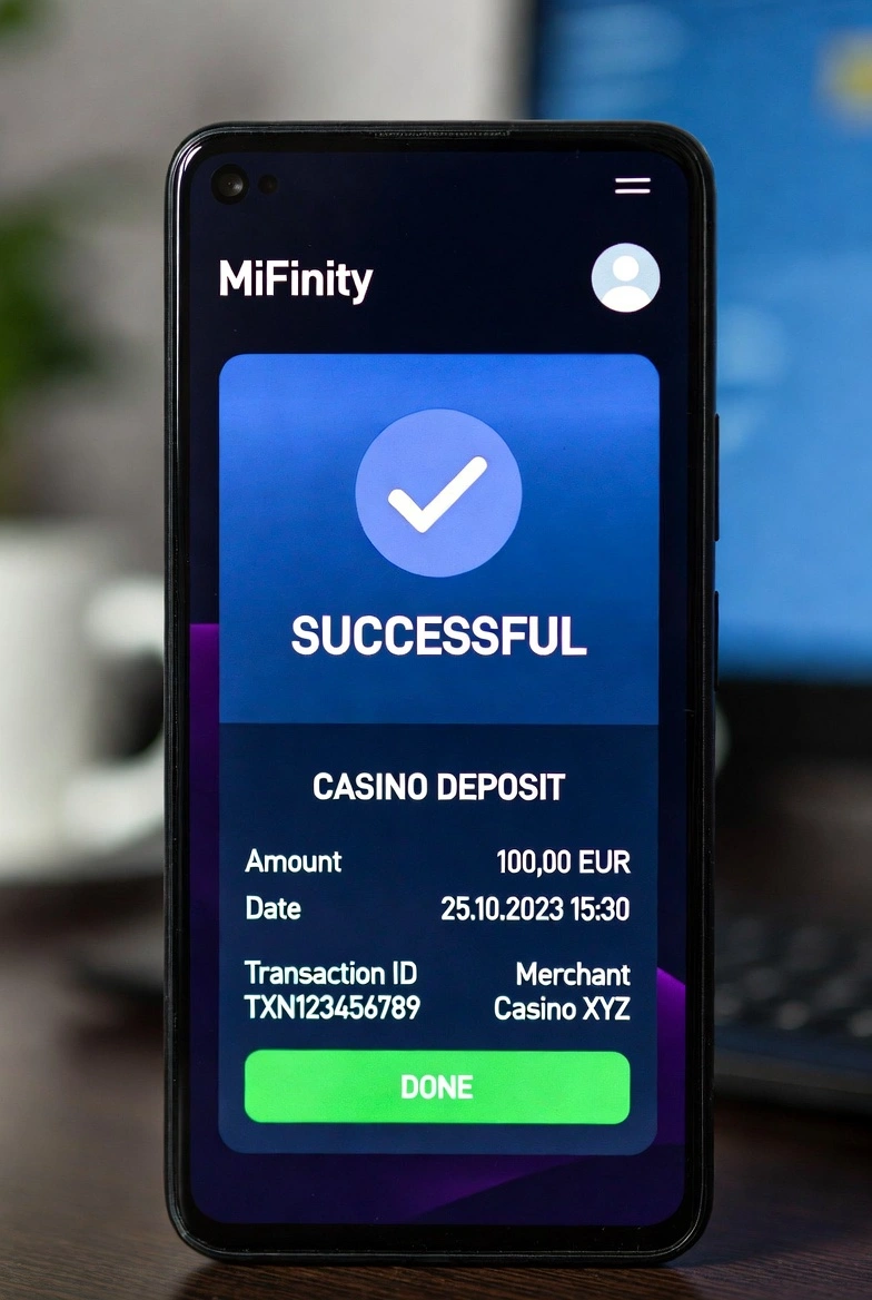 MiFinity-app med vellykket casino-innskudd