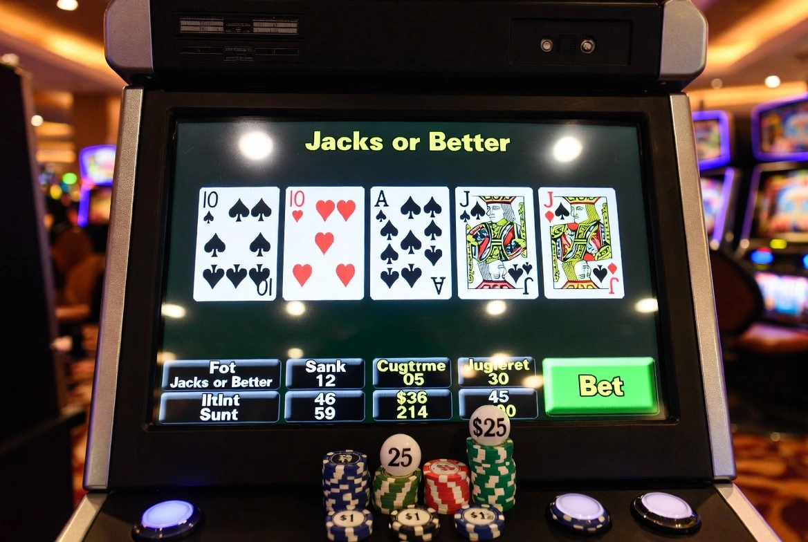 Videopoker-skjerm med Jacks or Better