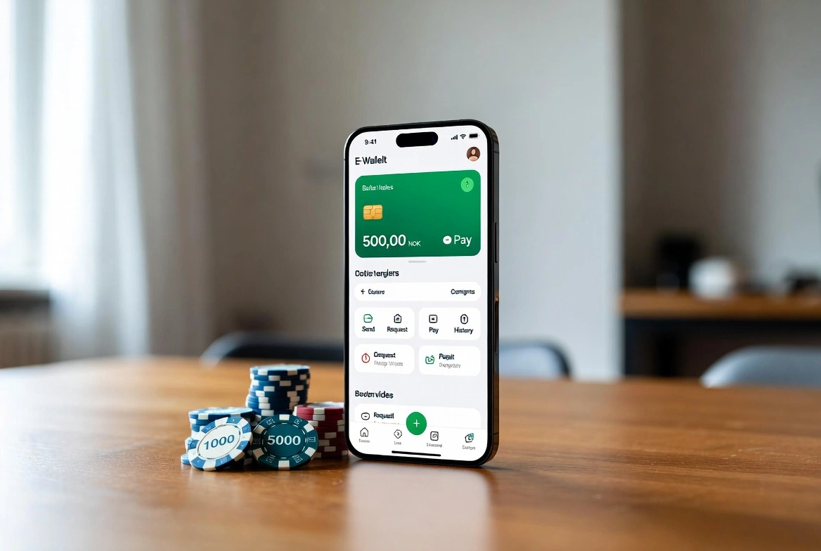 Mobil med e-lommebok og casinofisker
