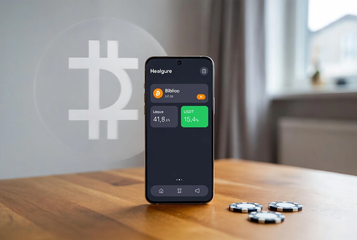 Mobil med kryptolommebok og casinofisker